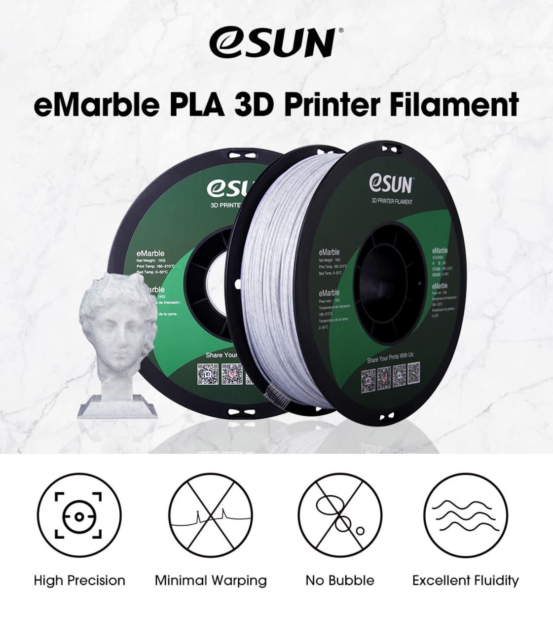 PLA+ 1.75mm 1KG Gris – eSUN – Maxi3D